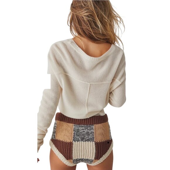 For Love And Lemons Finley Sweater Shorts Brown Size S - Picture 3 of 8